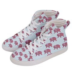 Pink Flower Elephant Women s Hi-top Skate Sneakers by snowwhitegirl