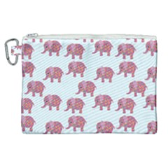 Pink Flower Elephant Canvas Cosmetic Bag (xl) by snowwhitegirl