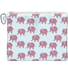 Pink Flower Elephant Canvas Cosmetic Bag (xxxl) by snowwhitegirl