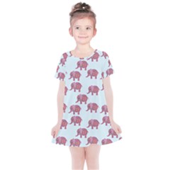 Pink Flower Elephant Kids  Simple Cotton Dress by snowwhitegirl