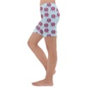 Pink Flower Elephant Kids  Lightweight Velour Capri Yoga Leggings View2