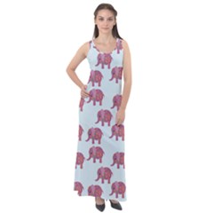 Pink Flower Elephant Sleeveless Velour Maxi Dress by snowwhitegirl