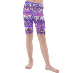 Abstract Pastel Pink Blue Kids  Mid Length Swim Shorts by snowwhitegirl