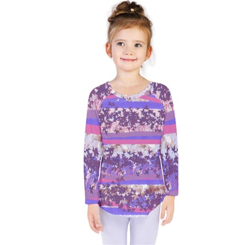 Abstract Pastel Pink Blue Kids  Long Sleeve Tee by snowwhitegirl