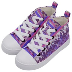 Abstract Pastel Pink Blue Kids  Mid-top Canvas Sneakers by snowwhitegirl