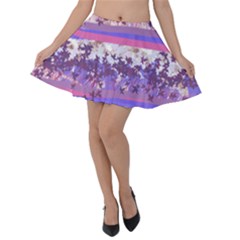 Abstract Pastel Pink Blue Velvet Skater Skirt by snowwhitegirl