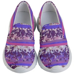 Abstract Pastel Pink Blue Kids  Lightweight Slip Ons by snowwhitegirl