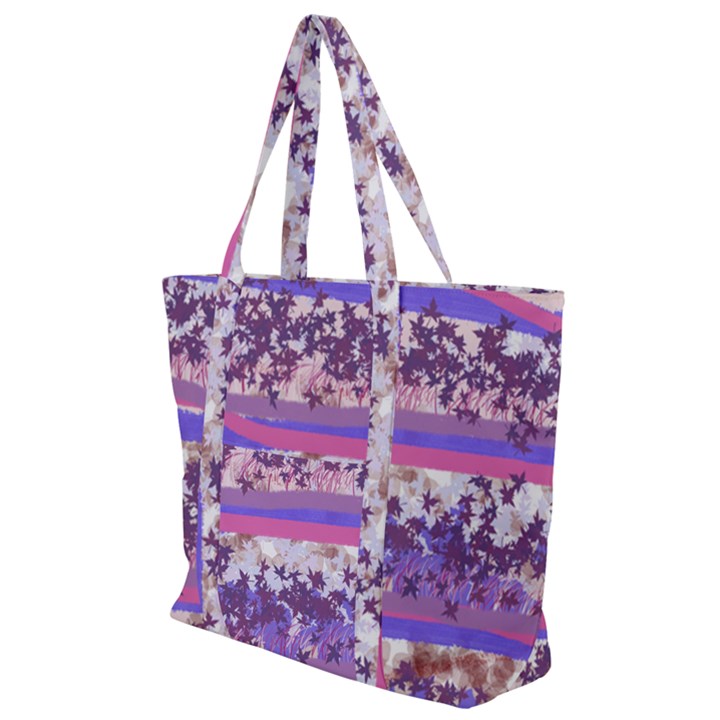 Abstract Pastel Pink Blue Zip Up Canvas Bag