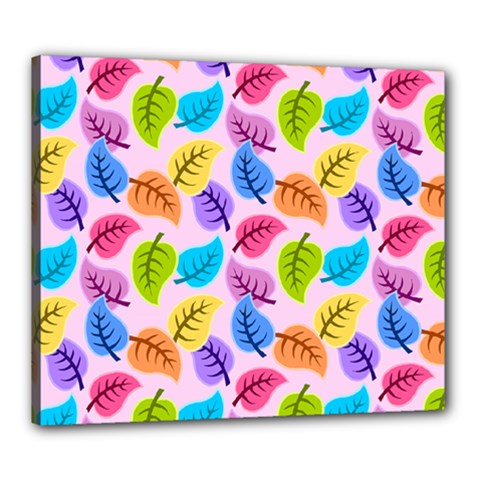 Colorful Leaves Canvas 24  X 20  (stretched) by snowwhitegirl