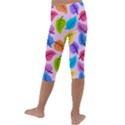 Colorful Leaves Kids  Lightweight Velour Capri Leggings  View4