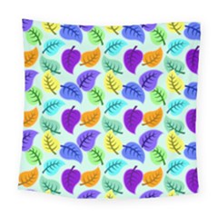 Colorful Leaves Blue Square Tapestry (large) by snowwhitegirl