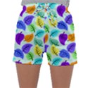 Colorful Leaves Blue Sleepwear Shorts View1