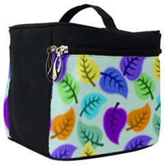 Colorful Leaves Blue Make Up Travel Bag (big) by snowwhitegirl