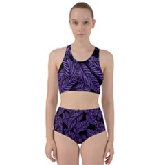 Tropical Leaves Purple Racer Back Bikini Set by snowwhitegirl