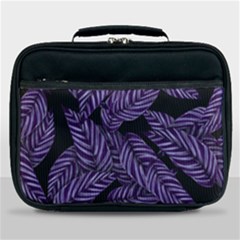 Tropical Leaves Purple Lunch Bag