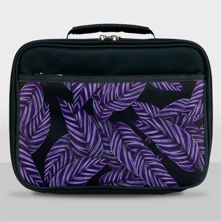 Tropical Leaves Purple Lunch Bag