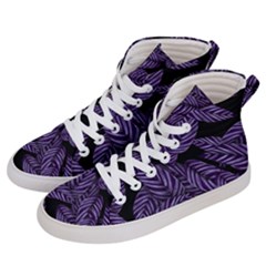 Tropical Leaves Purple Men s Hi-top Skate Sneakers