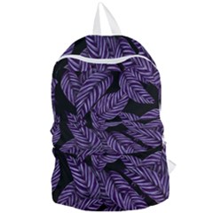 Tropical Leaves Purple Foldable Lightweight Backpack