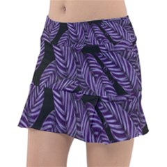 Tropical Leaves Purple Tennis Skirt