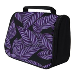 Tropical Leaves Purple Full Print Travel Pouch (small)