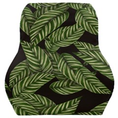 Tropical Leaves On Black Car Seat Back Cushion 