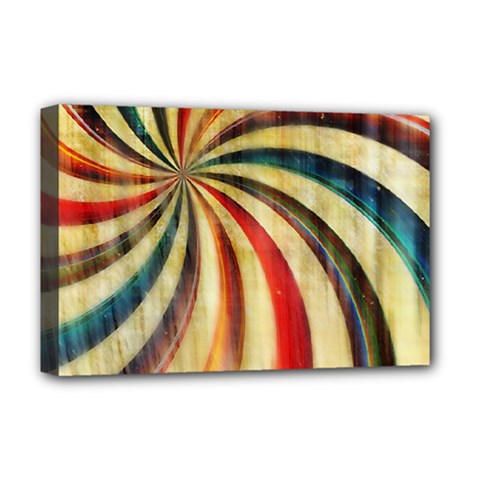 Abstract Rainbow Swirl Deluxe Canvas 18  X 12  (stretched) by snowwhitegirl