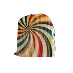 Abstract Rainbow Swirl Drawstring Pouch (large) by snowwhitegirl