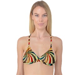 Abstract Rainbow Swirl Reversible Tri Bikini Top by snowwhitegirl