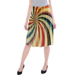 Abstract Rainbow Swirl Midi Beach Skirt by snowwhitegirl