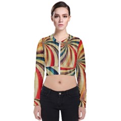 Abstract Rainbow Swirl Long Sleeve Zip Up Bomber Jacket