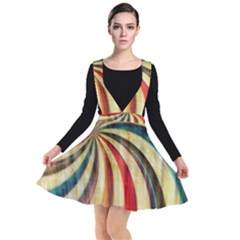 Abstract Rainbow Swirl Plunge Pinafore Dress