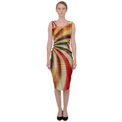 Abstract Rainbow Swirl Sleeveless Pencil Dress