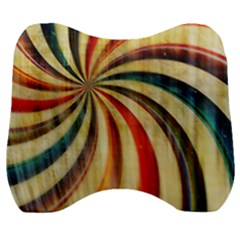 Abstract Rainbow Swirl Velour Head Support Cushion