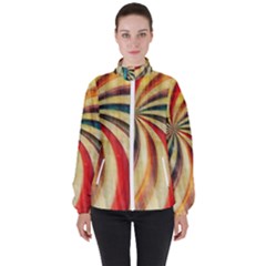 Abstract Rainbow Swirl High Neck Windbreaker (women)