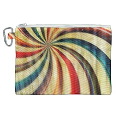 Abstract Rainbow Swirl Canvas Cosmetic Bag (xl)