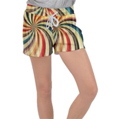 Abstract Rainbow Swirl Women s Velour Lounge Shorts