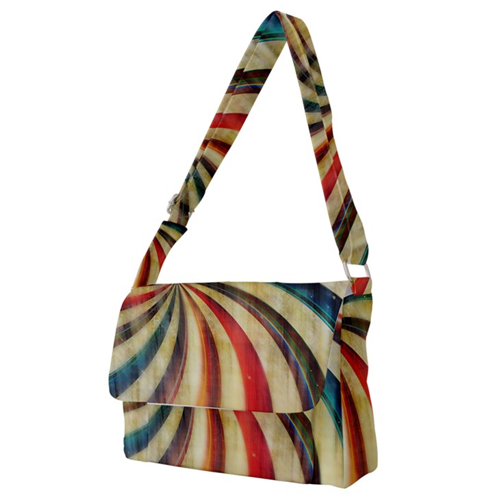 Abstract Rainbow Swirl Full Print Messenger Bag