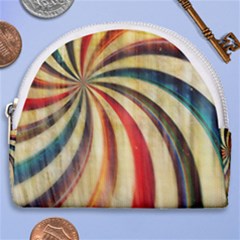 Abstract Rainbow Swirl Horseshoe Style Canvas Pouch