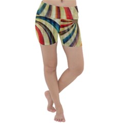 Abstract Rainbow Swirl Lightweight Velour Yoga Shorts