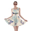 Vintage Floral Blue Pattern Skater Dress View1