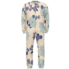 Vintage Floral Blue Pattern Onepiece Jumpsuit (men)  by snowwhitegirl