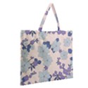 Vintage Floral Blue Pattern Zipper Large Tote Bag View2