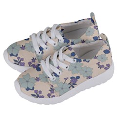 Vintage Floral Blue Pattern Kids  Lightweight Sports Shoes