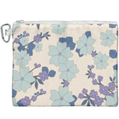 Vintage Floral Blue Pattern Canvas Cosmetic Bag (xxxl)