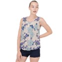 Vintage Floral Blue Pattern Bubble Hem Chiffon Tank Top View1