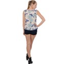 Vintage Floral Blue Pattern Bubble Hem Chiffon Tank Top View2