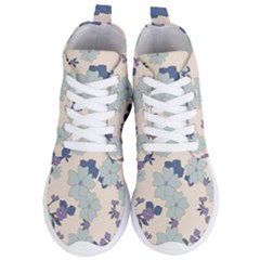 Vintage Floral Blue Pattern Women s Lightweight High Top Sneakers by snowwhitegirl