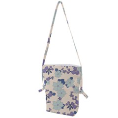 Vintage Floral Blue Pattern Folding Shoulder Bag by snowwhitegirl