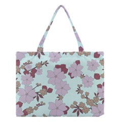 Vintage Floral Lilac Pattern Medium Tote Bag by snowwhitegirl