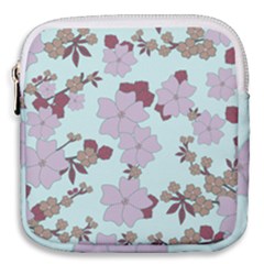 Vintage Floral Lilac Pattern Mini Square Pouch